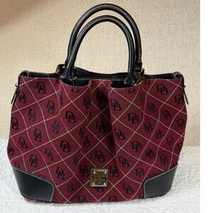 Dooney & Bourke Women's Red Black Signature Quilted Leather Purse Bag Designer